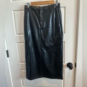 Gap Vegan Leather Cargo MIDI Skirt
